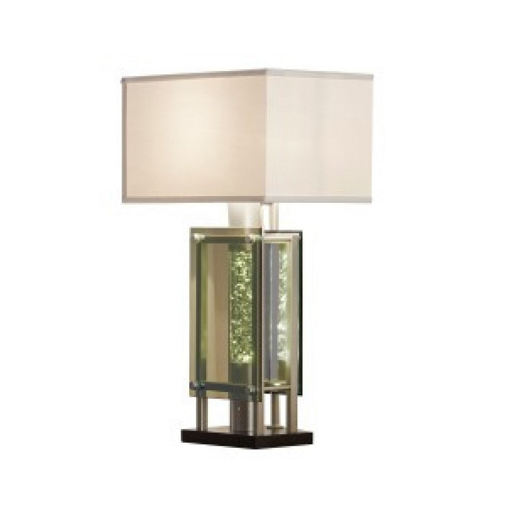 Saba Table Lamp with 3 Bulb | 4 Way Socket Switch | Silver Metal 27’’ BM336073