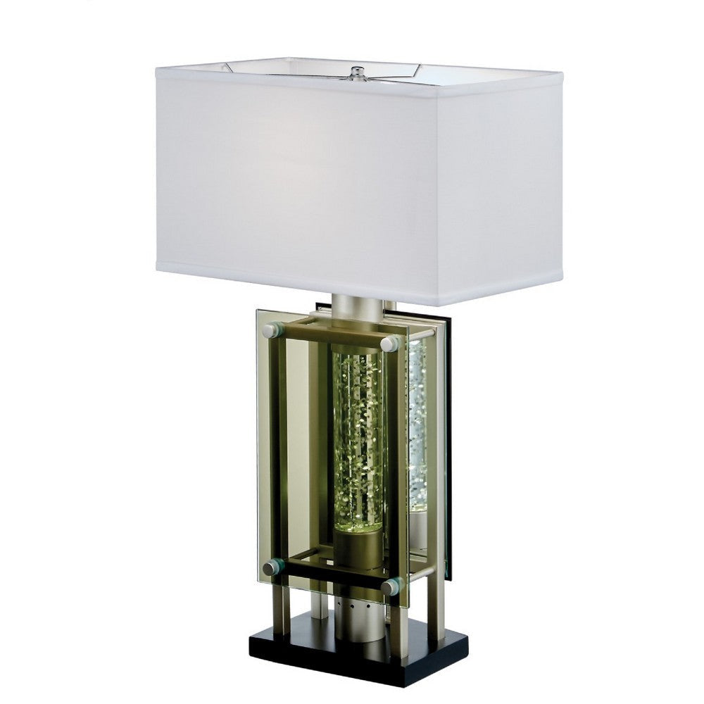 Saba Table Lamp with 3 Bulb | 4 Way Socket Switch | Silver Metal 27"