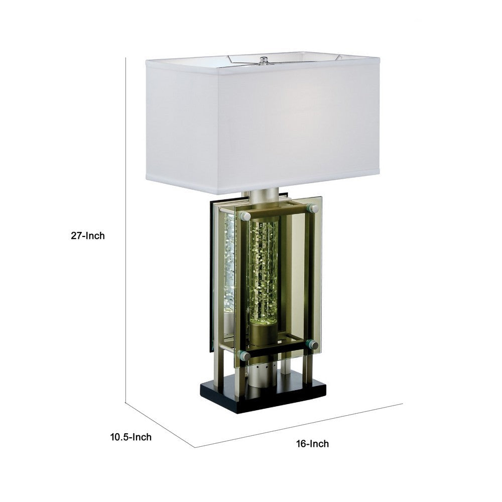 Saba Table Lamp with 3 Bulb | 4 Way Socket Switch | Silver Metal 27’’ BM336073