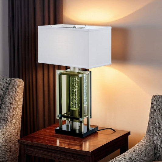 Saba Table Lamp with 3 Bulb | 4 Way Socket Switch | Silver Metal 27"