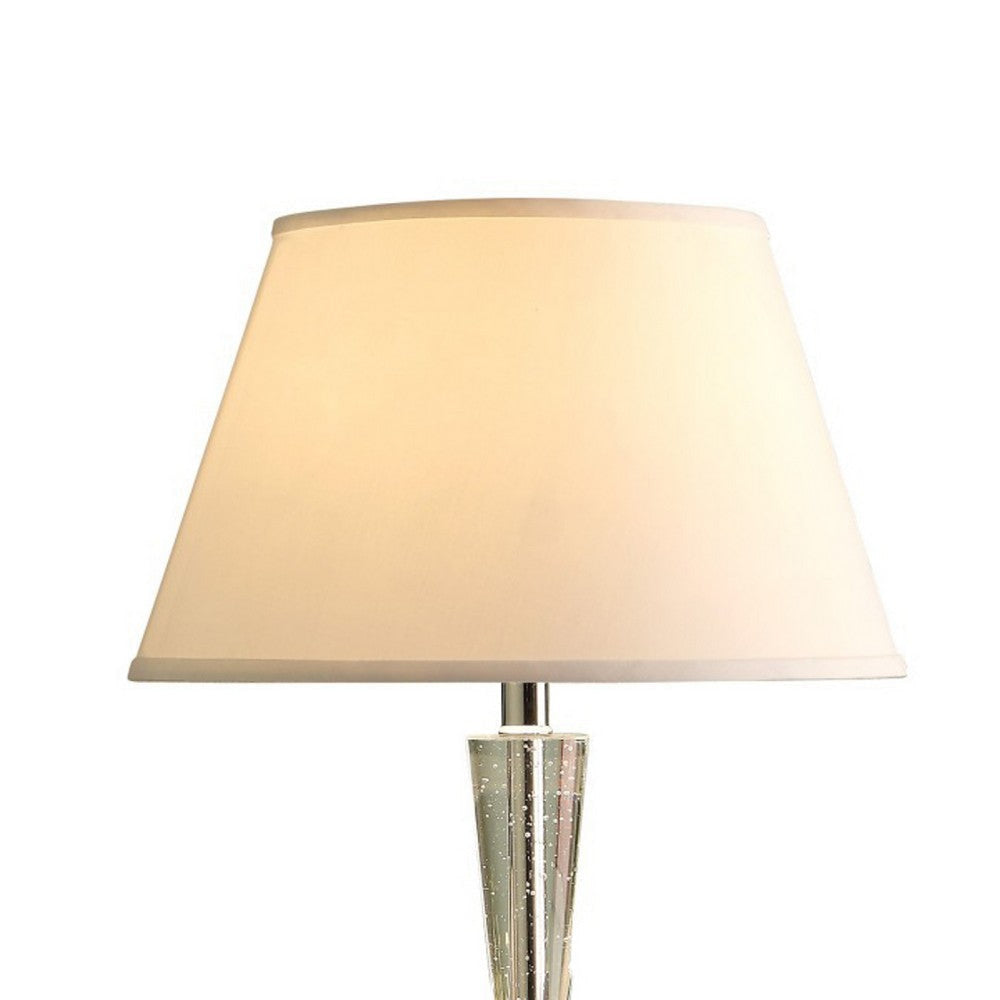 Terry Table Lamp with Bubble Infused Glass Tube | Chrome Metal 27’’ BM336076
