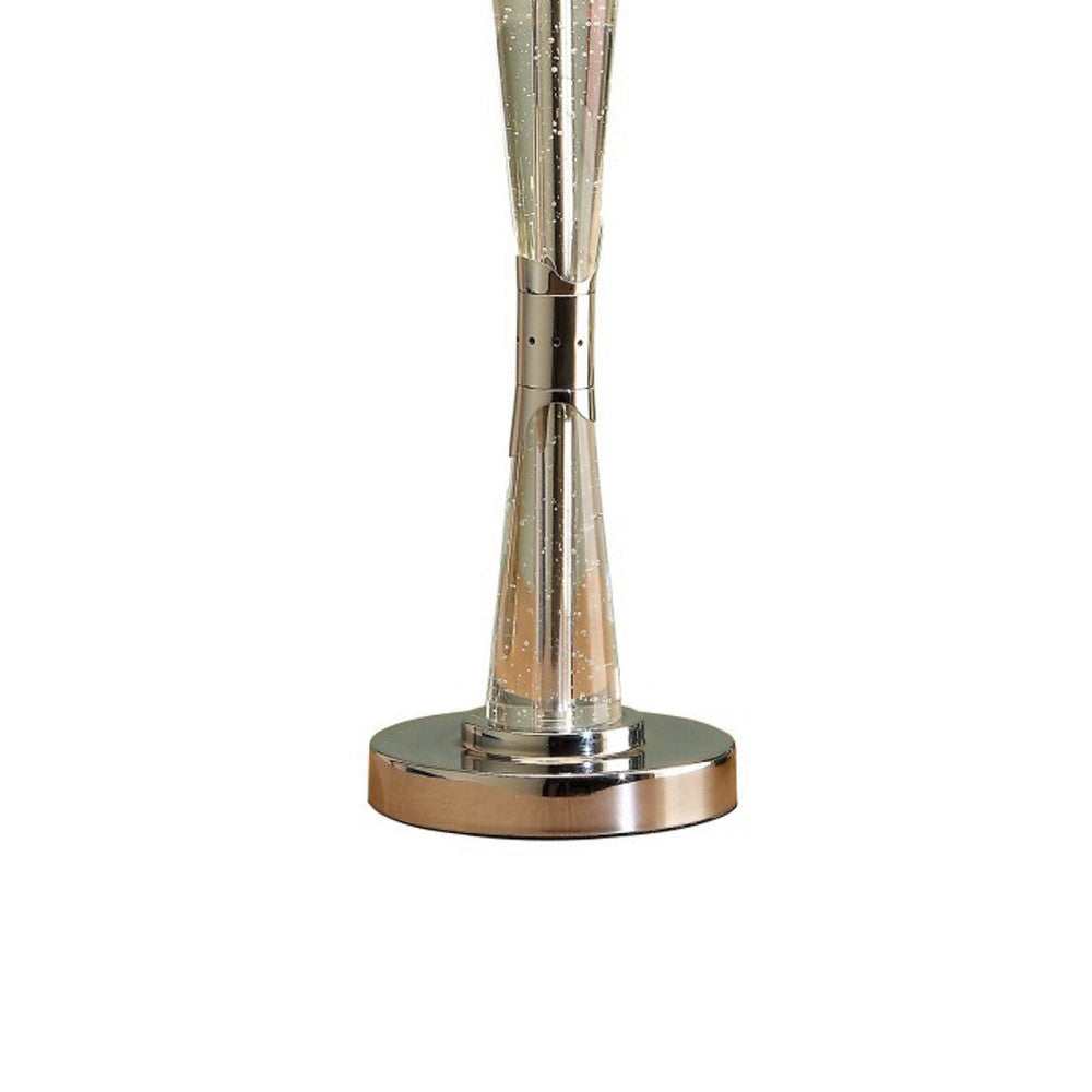 Terry Table Lamp with Bubble Infused Glass Tube | Chrome Metal 27’’ BM336076