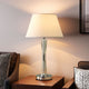 Terry Table Lamp with Bubble Infused Glass Tube | Chrome Metal 27"