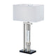 Mandy Table Lamp with Ripple Textured Glass Tube | Silver Metal 29’’ BM336077