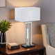 Mandy Table Lamp with Ripple Textured Glass Tube | Silver Metal 29"