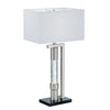 Mandy Table Lamp with Ripple Textured Glass Tube | Silver Metal 29"
