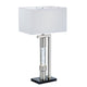 Mandy Table Lamp with Ripple Textured Glass Tube | Silver Metal 29"