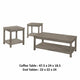 Rie 3pc Coffee Table Set with 2 End Tables | Lower Shelves | Gray Wood BM336083