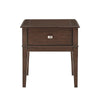 Merry End Table with USB Ports and Drawer | Brown Birch Wood 26’’ BM336084