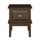 Minal End Table with 1 Drawer | Brown Cherry Birch Wood 24’’ BM336086