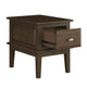 Minal End Table with 1 Drawer | Brown Cherry Birch Wood 24’’ BM336086