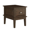 Minal End Table with 1 Drawer | Brown Cherry Birch Wood 24"