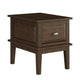Minal End Table with 1 Drawer | Brown Cherry Birch Wood 24"