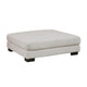 Liny Square Ottoman | 45’’ Beige Microfiber | Black Solid Wood BM336090
