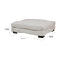 Liny Square Ottoman | 45’’ Beige Microfiber | Black Solid Wood BM336090