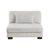 Liny Modular Armless Chair | 1 Pillow | Beige Microfiber | Black BM336091