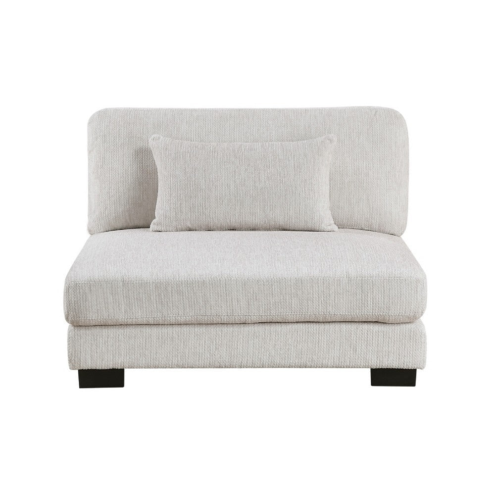 Liny Modular Armless Chair | 1 Pillow | Beige Microfiber | Black BM336091
