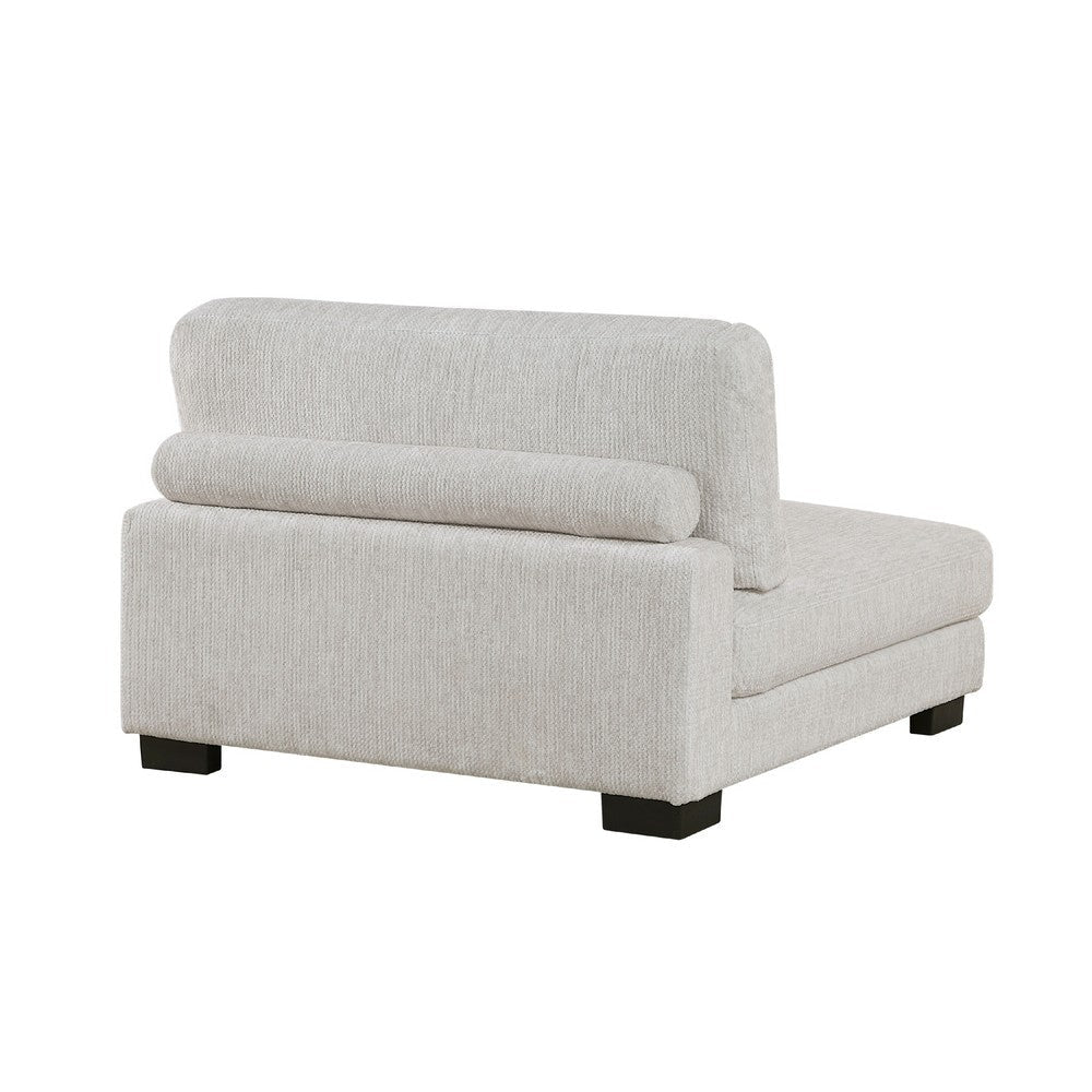Liny Modular Armless Chair | 1 Pillow | Beige Microfiber | Black BM336091