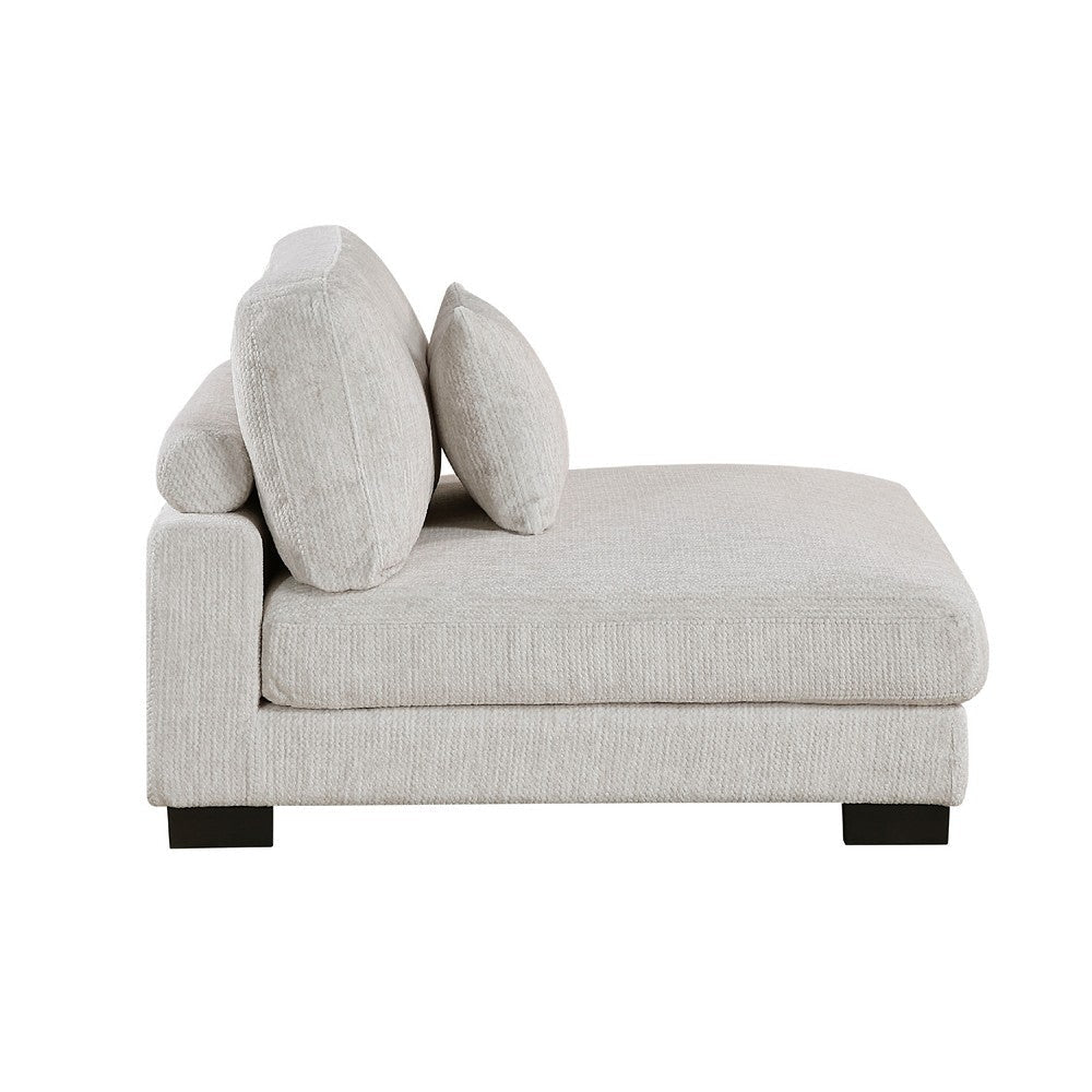 Liny Modular Armless Chair | 1 Pillow | Beige Microfiber | Black BM336091