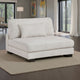 Liny Modular Armless Chair | 1 Pillow | Beige Microfiber | Black