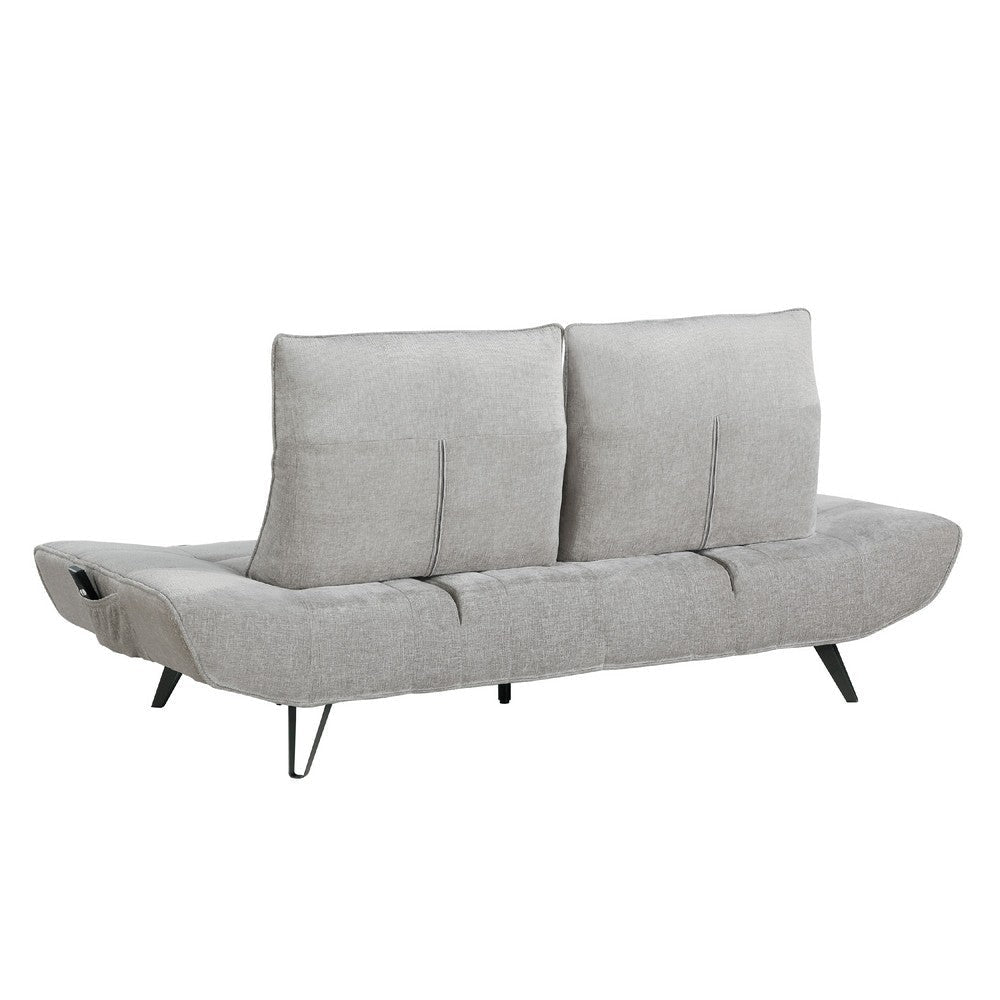 Kyan Adjustable Depth Power Recliner Sofa | Light Gray Chenille BM336096