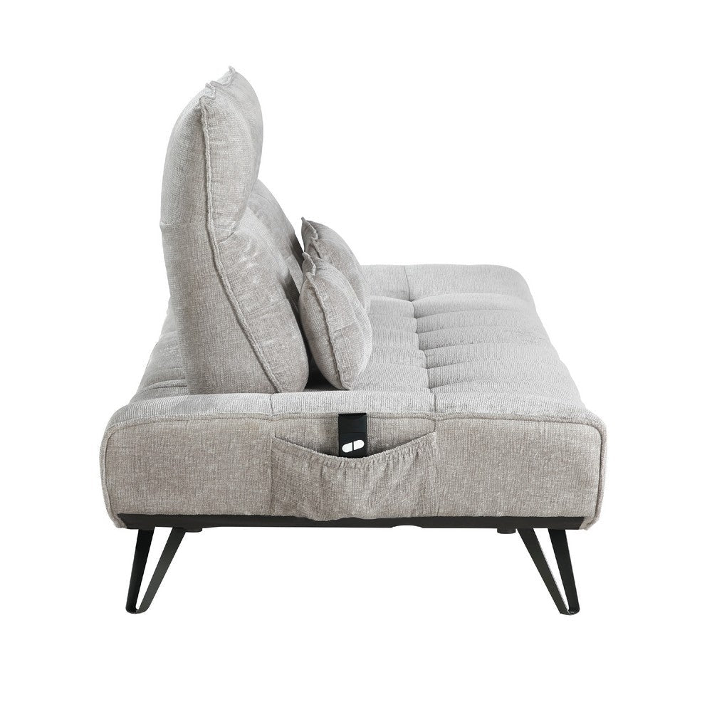 Kyan Adjustable Depth Power Recliner Sofa | Light Gray Chenille BM336096