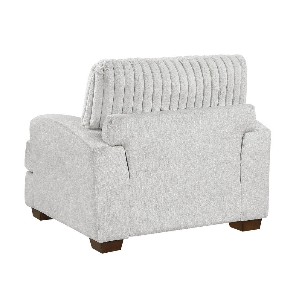 Witz Accent Armchair | Ribbed Texture Light Gray Corduroy Back BM336097