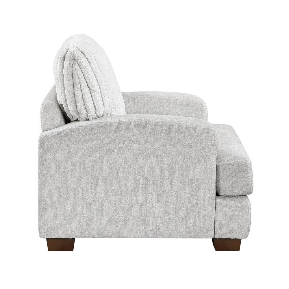 Witz Accent Armchair | Ribbed Texture Light Gray Corduroy Back BM336097