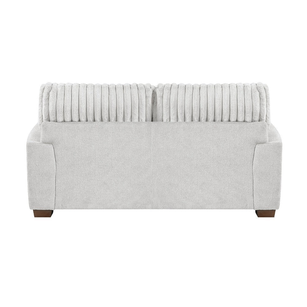 Witz Loveseat | 70’’ | 4 Pillows | Ribbed Texture Light Gray Corduroy BM336098