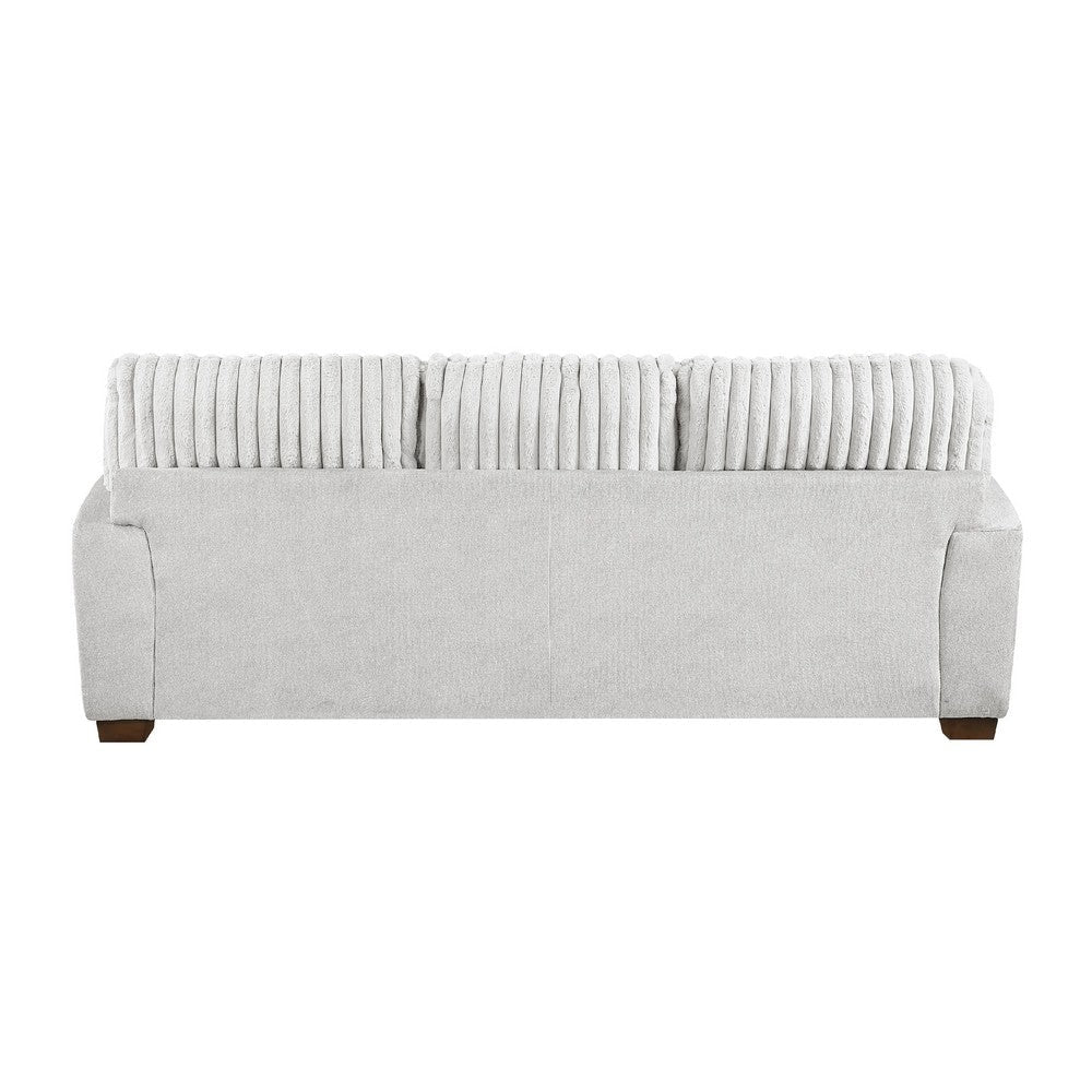 Witz Sofa | 96’’ | 5 Pillows | Ribbed Texture Light Gray Corduroy BM336099