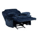 Rexy Manual Glider Recliner Chair | Textured Blue Corduroy Solid Wood