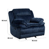 Rexy Manual Glider Recliner Chair | Textured Blue Corduroy Solid Wood