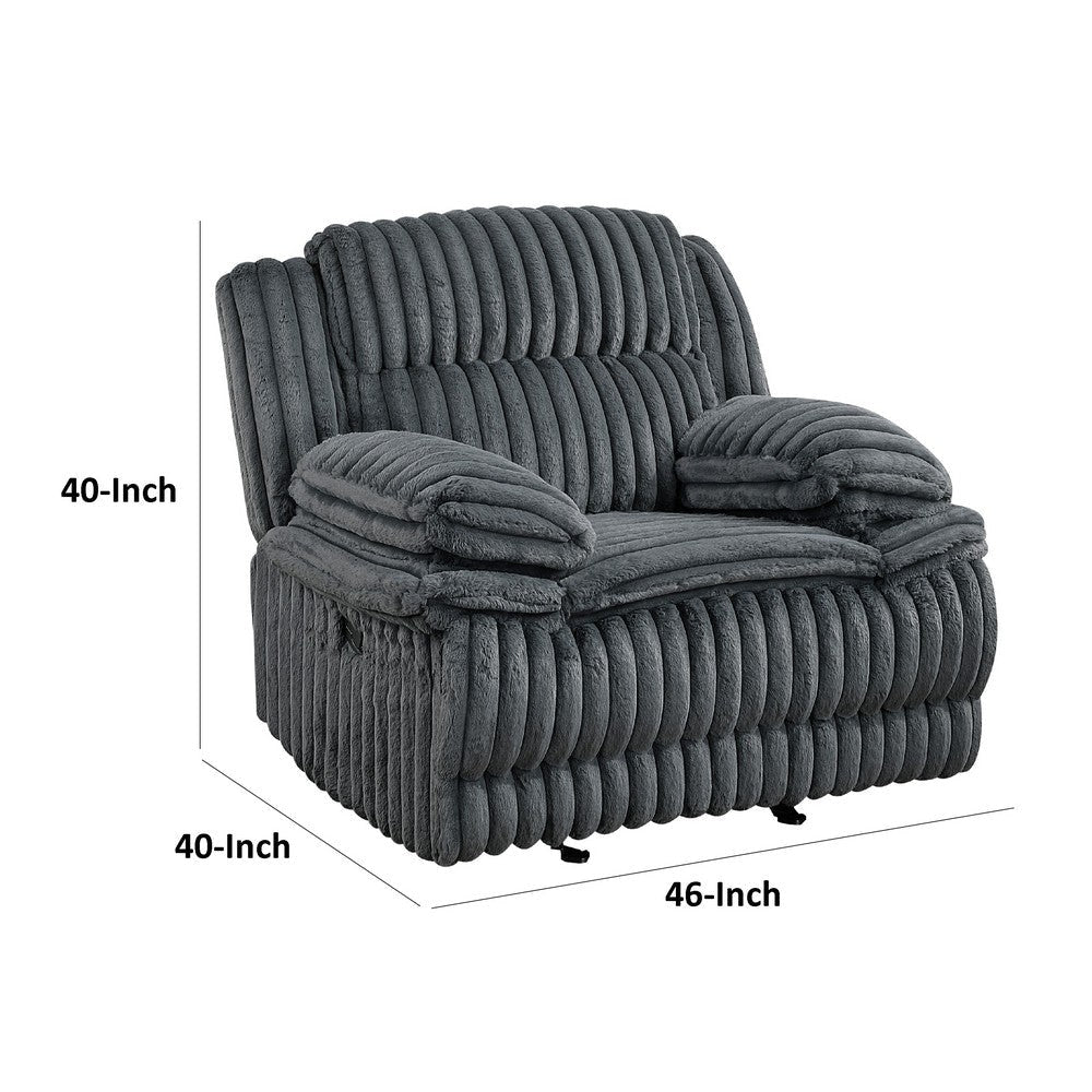 Rexy Manual Glider Reclining Chair | Textured Dark Gray Corduroy BM336103