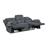 Rexy Manual Double Reclining Sofa | Textured Dark Gray Corduroy 95’’ BM336105