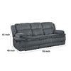 Rexy Manual Double Reclining Sofa | Textured Dark Gray Corduroy 95’’ BM336105