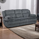 Rexy Manual Double Reclining Sofa | Textured Dark Gray Corduroy 95"