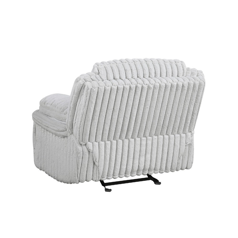 Rexy Manual Glider Recliner Chair | Textured Light Gray Corduroy