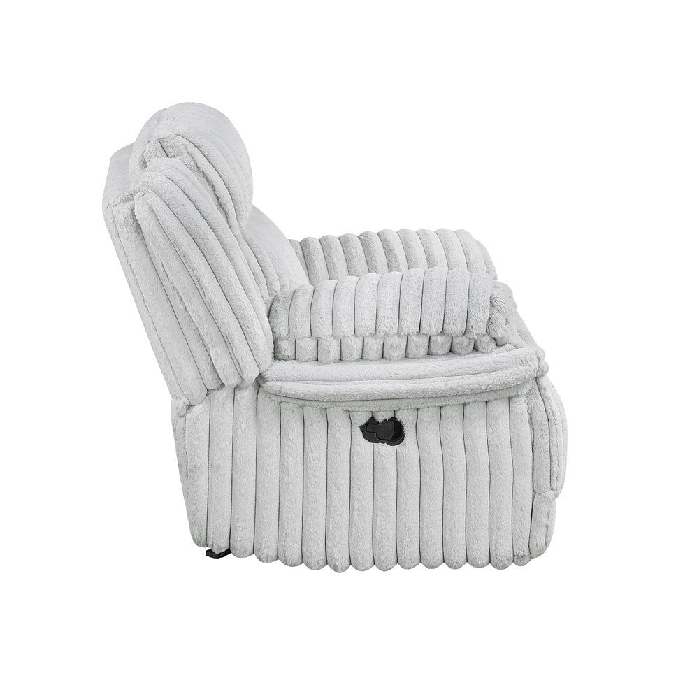 Rexy Manual Glider Recliner Chair | Textured Light Gray Corduroy