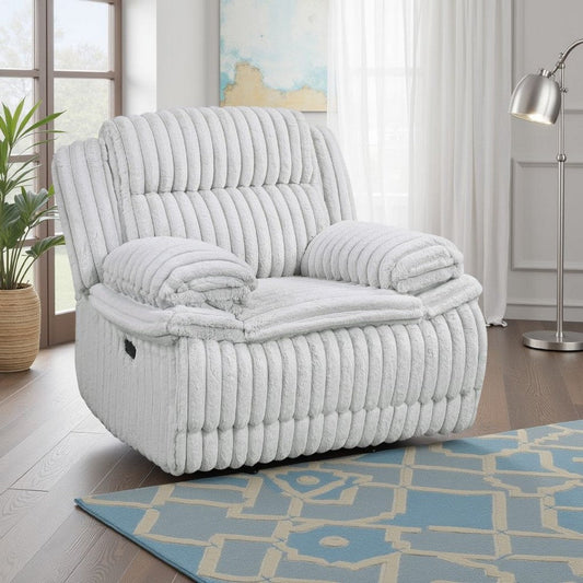 Rexy Manual Glider Recliner Chair | Textured Light Gray Corduroy