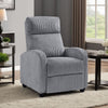 Pary Manual Push Back Reclining Chair with Dark Gray Ribbed Corduroy