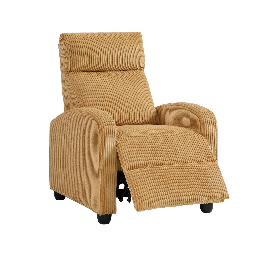 Pary Manual Push Back Reclining Chair with Yellow Ribbed Corduroy BM336114