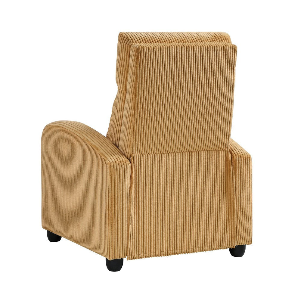 Pary Manual Push Back Reclining Chair with Yellow Ribbed Corduroy BM336114
