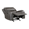Patsy Manual Rocker Recliner Chair | Gray Polished Microfiber BM336115