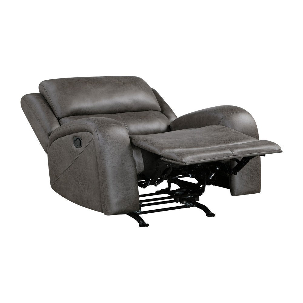 Patsy Manual Rocker Recliner Chair | Gray Polished Microfiber BM336115