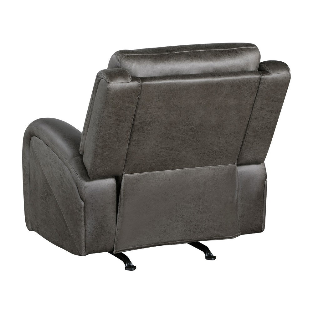 Patsy Manual Rocker Recliner Chair | Gray Polished Microfiber BM336115