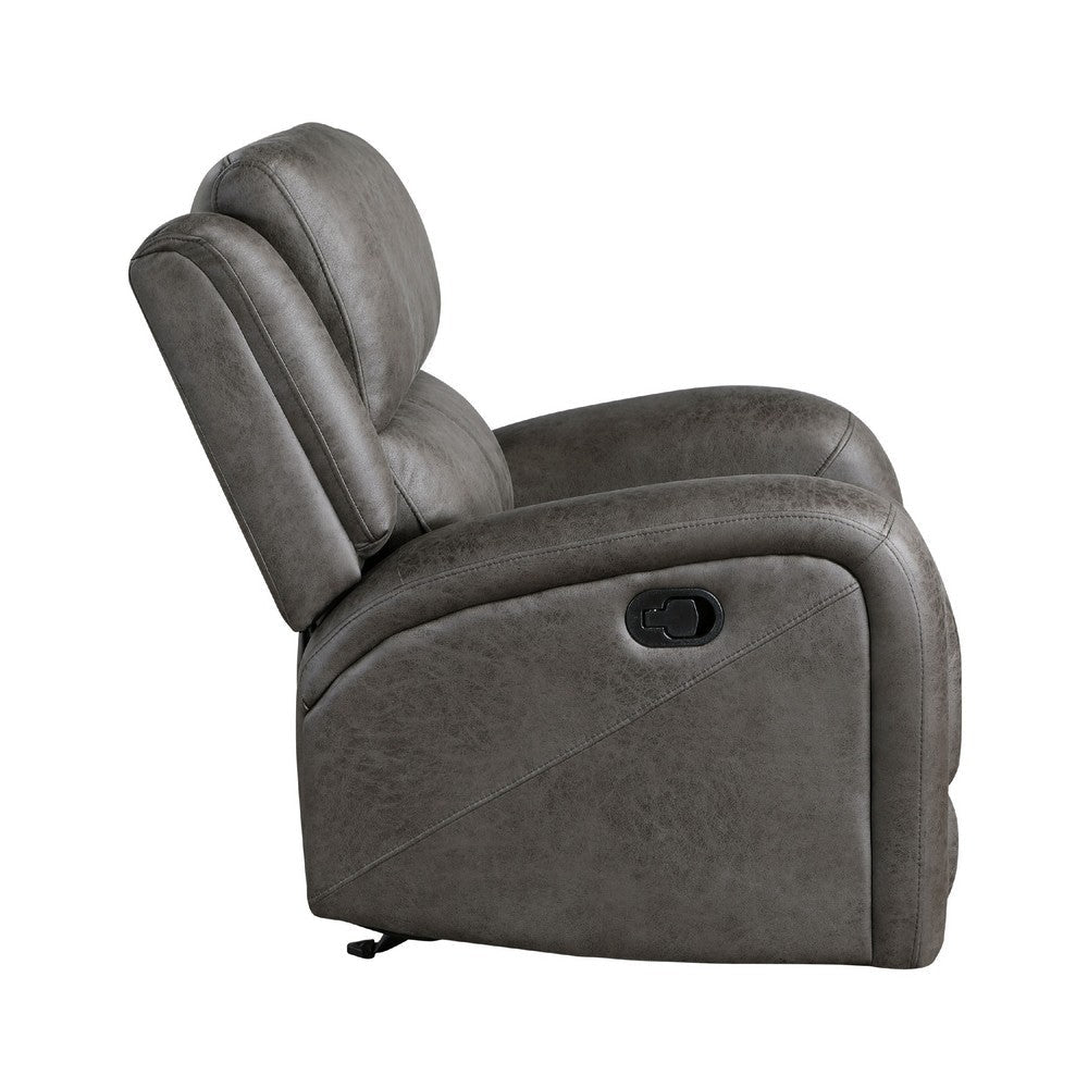 Patsy Manual Rocker Recliner Chair | Gray Polished Microfiber BM336115