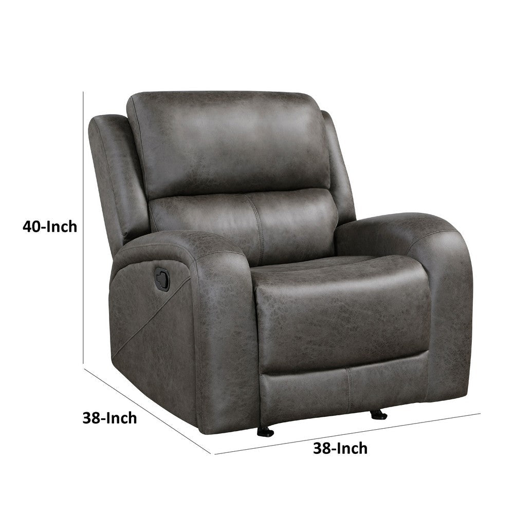 Patsy Manual Rocker Recliner Chair | Gray Polished Microfiber BM336115