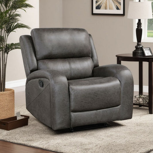 Patsy Manual Rocker Recliner Chair | Gray Polished Microfiber