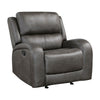 Patsy Manual Rocker Recliner Chair | Gray Polished Microfiber