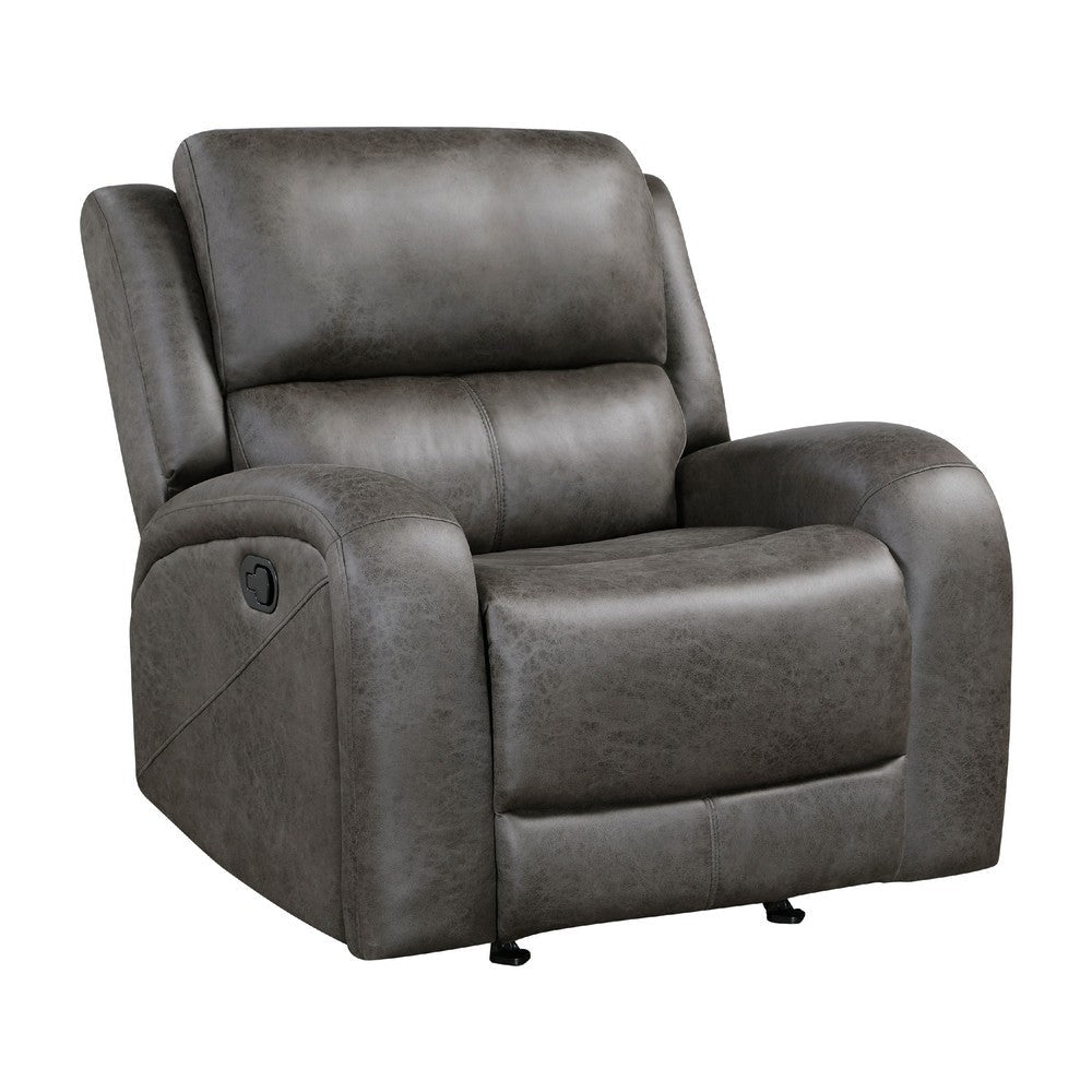 Patsy Manual Rocker Recliner Chair | Gray Polished Microfiber